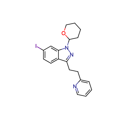 6-iodo-3-(2-(pyridin-2-yl)ethyl)-1-(tetrahydro-2H-pyran-2-yl)-1H-indazole