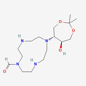 7-((5R,6S)-6-Hydroxy-2,2-dimethyl-1,3-dioxepan-5-yl)-1,4,7,10-tetraazacyclododecane-1-carboxaldehyde