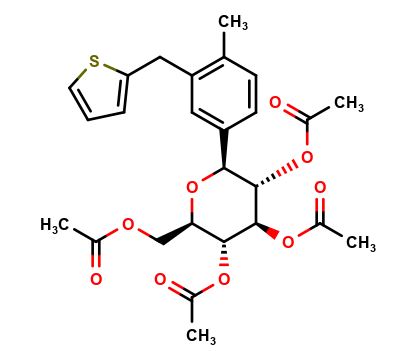 D-Glucitol, 1,5-anhydro-1-C-[4-methyl-3-(2-thienylmethyl)phenyl]-, tetraacetate, (1S)