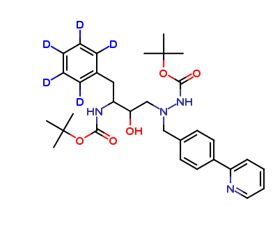 Des-N-(methoxycarbonyl)-L-tert-leucine Bis-Boc Atazanavir-d5