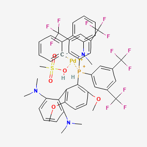 Methanesulfonato{2-bis[3,5-di(trifluoromethyl)phenylphosphino]-3,6-dimethoxy-2',6'-bis(dimethylamino)-1,1'-biphenyl}(2'-methylamino-1,1'-biphenyl-2-yl)palladium(II) (Palladacycle Gen.4)
