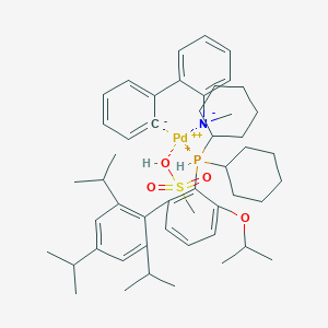 Methanesulfonato{Dicyclohexyl[3-(1-methylethoxy)-2',4',6'-tris(1-methylethyl)-1,1'-biphenyl-2-yl]phosphine}(2'-methylamino-1,1'-biphenyl-2-yl)palladium(II) (Ephos Pd G4)