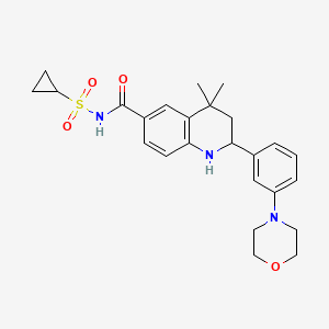 N-(cyclopropanesulfonyl)-4,4-dimethyl-2-[3-(morpholin-4-yl)phenyl]-1,2,3,4-tetrahydroquinoline-6-carboxamide