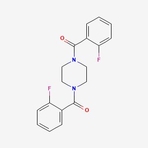 Piperazine-1,4-diylbis((2-fluorophenyl)methanone)