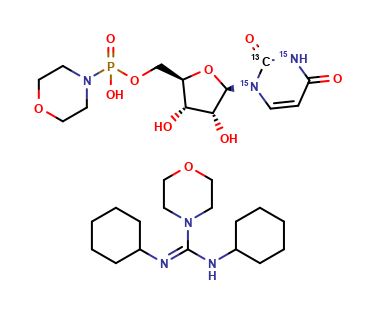 Uridine 5′-Monophosphomorpholidate 4-Morpholine-N,N′-dicyclohexylcarboxamidine Salt-13C, 15N2